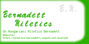 bernadett miletics business card